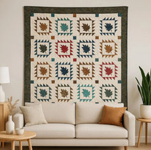 Load image into Gallery viewer, Autumn Leaves Quilt Pattern, Fall Leaf Quilted Wall Hanging