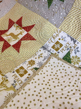 Load image into Gallery viewer, Handmade Christmas Quilt, white gold silver