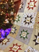 Load image into Gallery viewer, Handmade Christmas Quilt, white gold silver