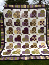 Load image into Gallery viewer, Handmade Heart Quilt: Cotton Patchwork, Heirloom Wedding Gift