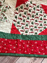 Load image into Gallery viewer, Christmas quilt, Stars, vintage prints.