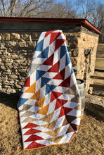 Load image into Gallery viewer, Large flying geese modern quilt.