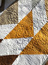 Load image into Gallery viewer, Large flying geese modern quilt.