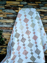 Load image into Gallery viewer, Chandelier Quilt: Pink and Grey, Queen Size Cotton Moda Fabric.