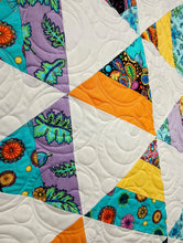 Load image into Gallery viewer, Scrappy triangles modern quilt
