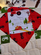 Load image into Gallery viewer, Christmas Barn Quilt, Holiday Farmhouse Wall Hanging, Red and Green Patchwork Quilt