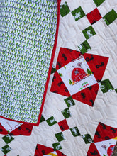 Load image into Gallery viewer, Christmas Barn Quilt, Holiday Farmhouse Wall Hanging, Red and Green Patchwork Quilt