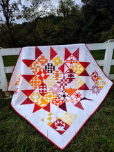 Load image into Gallery viewer, Very Pretty Red and Yellow Sampler Quilt, full/queen size