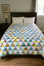 Load image into Gallery viewer, Scrappy triangles modern quilt