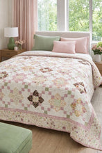 Load image into Gallery viewer, Pastel Floral Star quilt, queen/king size