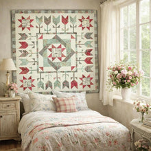 Load image into Gallery viewer, Tulip Garden quilt, Queen/King size