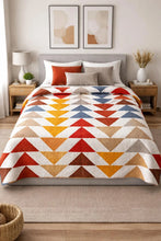 Load image into Gallery viewer, Large flying geese modern quilt.