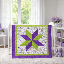 Load image into Gallery viewer, Purple and Green throw size quilt