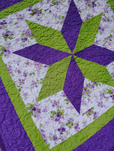 Load image into Gallery viewer, Purple and Green throw size quilt