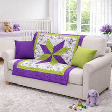 Load image into Gallery viewer, Purple and Green throw size quilt
