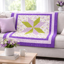 Load image into Gallery viewer, Lavender and Green throw size quilt