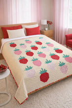 Load image into Gallery viewer, Strawberry quilt, bright and modern, FULL size