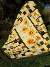 Load image into Gallery viewer, Make to order: Gorgeous Sunflower Quilt, handmade, Christian quotes, heirloom