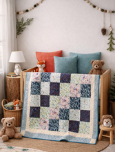 Load image into Gallery viewer, Baby quilt, woodland theme
