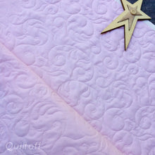 Load image into Gallery viewer, Handmade baby quilt, girl, whole cloth, baptism, christening, baptizing gift.
