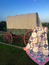 Load image into Gallery viewer, Pink and gray quilt.
