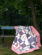 Load image into Gallery viewer, Pink and gray quilt.
