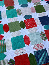 Load image into Gallery viewer, Ugly sweater Christmas quilt, modern stars
