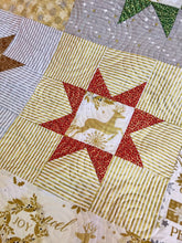 Load image into Gallery viewer, Handmade Christmas Quilt, white gold silver
