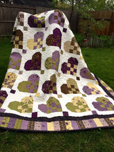 Load image into Gallery viewer, Handmade Heart Quilt: Cotton Patchwork, Heirloom Wedding Gift
