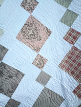 Load image into Gallery viewer, Chandelier Quilt: Pink and Grey, Queen Size Cotton Moda Fabric.
