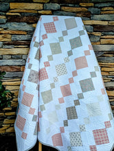 Load image into Gallery viewer, Chandelier Quilt: Pink and Grey, Queen Size Cotton Moda Fabric.
