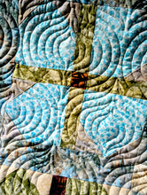 Load image into Gallery viewer, luxurious batik quilt, large flowers
