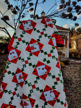 Load image into Gallery viewer, Christmas Barn Quilt, Holiday Farmhouse Wall Hanging, Red and Green Patchwork Quilt
