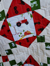 Load image into Gallery viewer, Christmas Barn Quilt, Holiday Farmhouse Wall Hanging, Red and Green Patchwork Quilt
