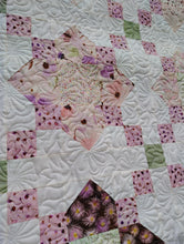 Load image into Gallery viewer, Pastel Floral Star quilt, queen/king size
