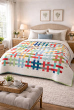 Load image into Gallery viewer, Modern Scrappy Quilt, woven, bright
