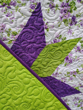 Load image into Gallery viewer, Purple and Green throw size quilt
