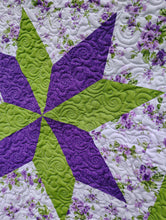 Load image into Gallery viewer, Purple and Green throw size quilt
