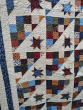 Load image into Gallery viewer, Handcrafted Star Quilt – All Cotton, Professionally Quilted
