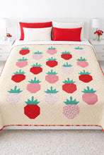Load image into Gallery viewer, Strawberry quilt, bright and modern, FULL size
