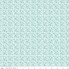 Whimsical Woodland - Small Aqua Florals on White (Dense Toss)- C17645