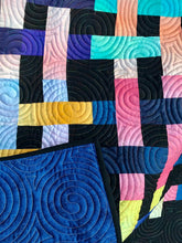 Load image into Gallery viewer, Made by order. Throw size Modern Scrappy Quilt, woven, pastel colors

