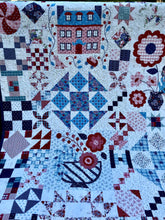 Load image into Gallery viewer, Available now: Beautiful sampler cheater quilt FULL size

