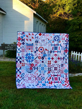 Load image into Gallery viewer, Available now: Beautiful sampler cheater quilt FULL size
