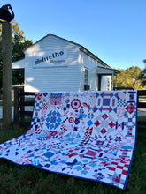 Load image into Gallery viewer, Available now: Beautiful sampler cheater quilt FULL size
