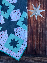 Load image into Gallery viewer, Available now: Mint and grey star quilt, throw size
